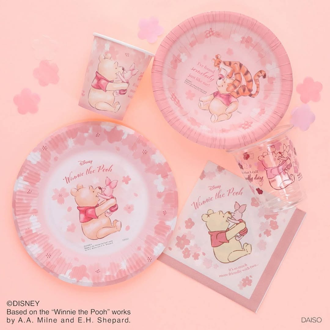 ダイソー ディズニー 桜デザイン ペーパープレートやカップ