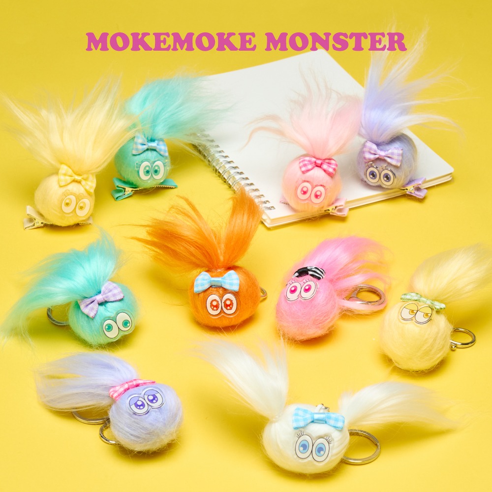 MOKEMOKEMONSTERのヘアクリップとキーホルダー