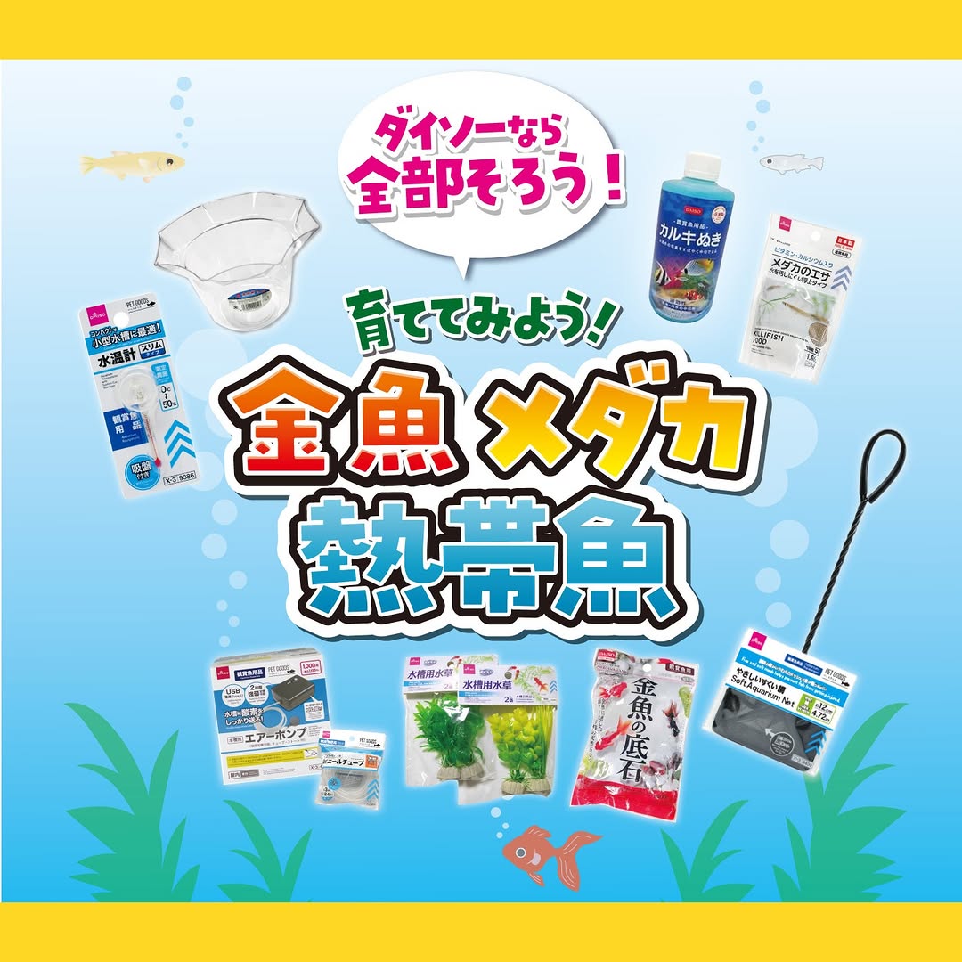 ダイソーの金魚・メダカ飼育用品