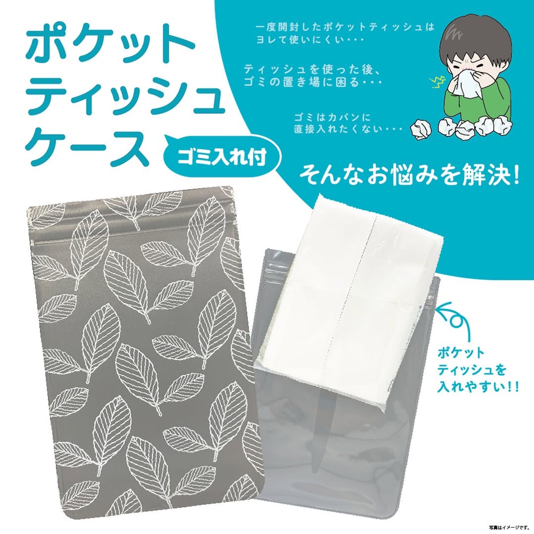 ポケットティッシュケース ゴミ入れ付き ダイソー