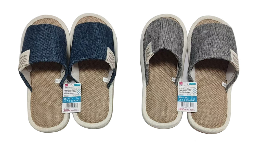 外縫いスリッパ（ジュート入、カラー、滑り止め底） ダイソー(DAISO)