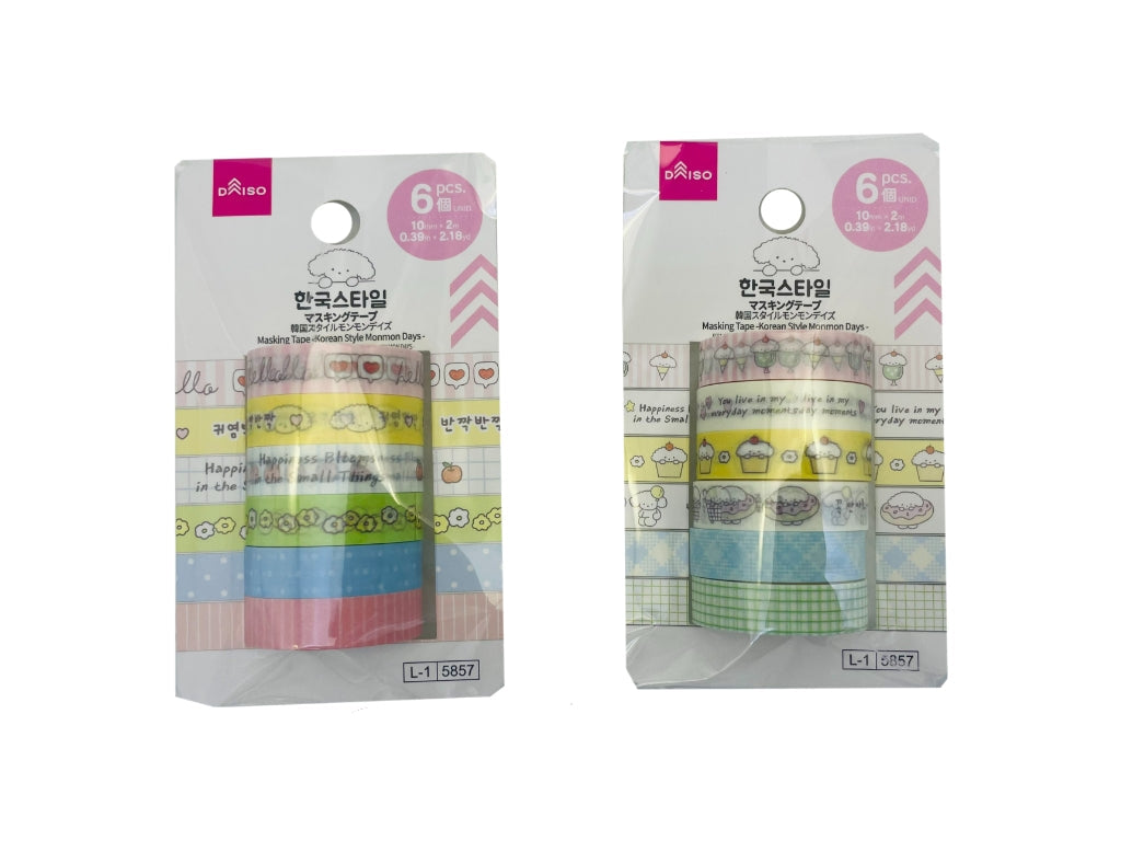 マスキングテープ（韓国スタイルモンモンデイズ、６個） ダイソー(DAISO)