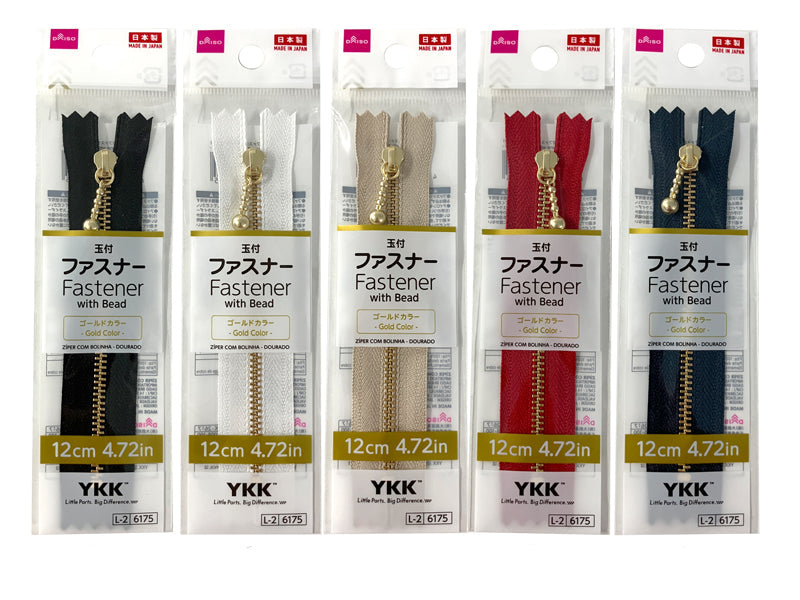 玉付ファスナー（ゴールドカラー） ダイソー(DAISO)