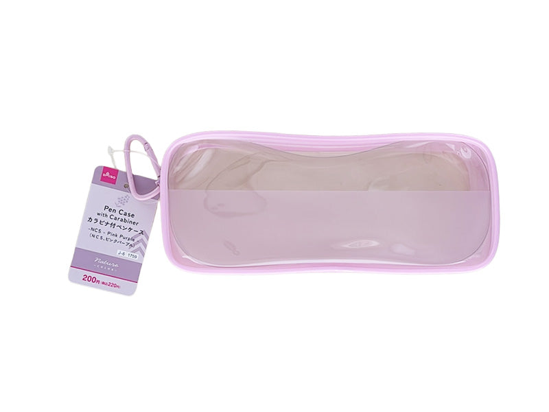 カラビナ付ペンケース（ＮＣＳ、ピンクパープル、マチ付） ダイソー(DAISO)