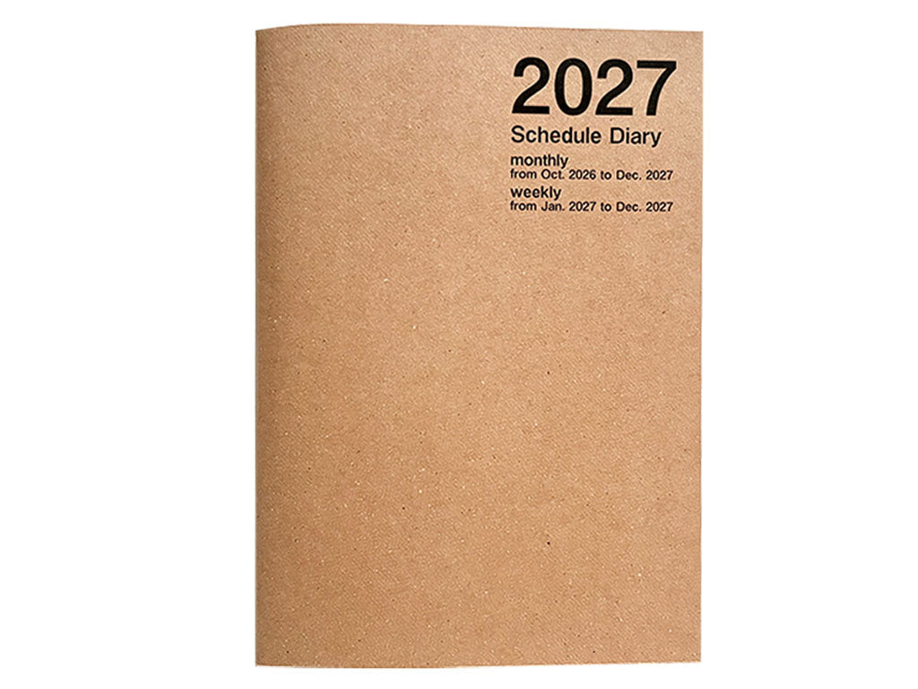 ２０２７年ダイアリー（Ａ５変形、マンスリー・ウィークリー、クラフト） ダイソー(DAISO)
