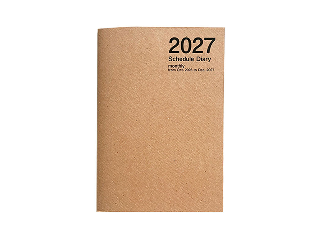 ２０２７年ダイアリー（Ｂ６変形、マンスリー、クラフト） ダイソー(DAISO)