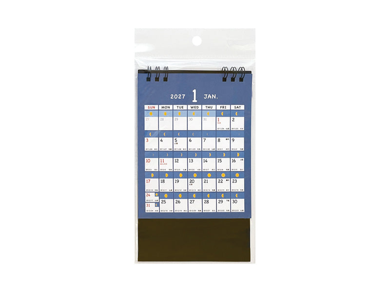２０２７年卓上Ｗリングカレンダー（Ａ６タテ、月の満ち欠け） ダイソー(DAISO)