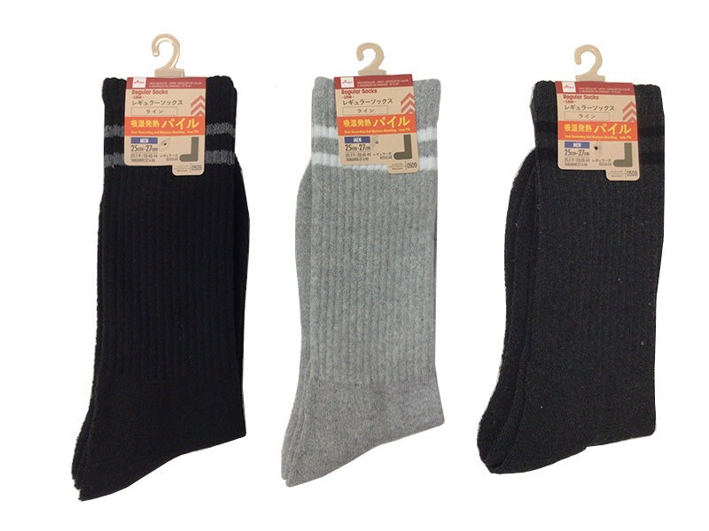 パイル レギュラーソックス（ライン、吸湿発熱） ダイソー(DAISO)