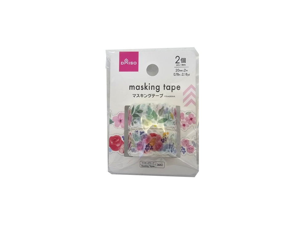 マスキングテープ（ダイカット、花柄、２個） ダイソー(DAISO)