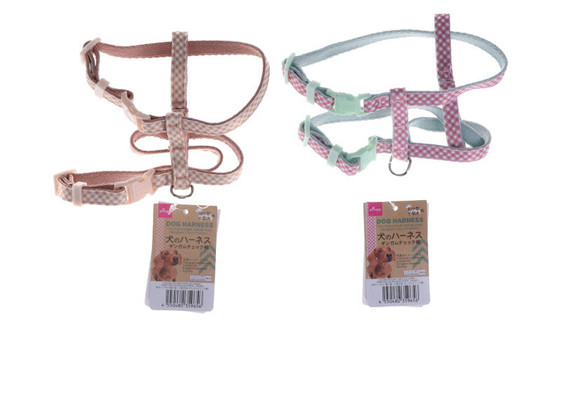犬のハーネス（超小型・小型犬用、ギンガムチェック柄） ダイソー(DAISO)