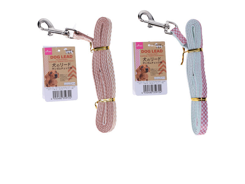 犬のリード（超小型・小型犬用、ギンガムチェック柄） ダイソー(DAISO)