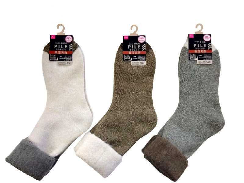 裏起毛パイルソックス（吸湿発熱、暮らし、切替） ダイソー(DAISO)