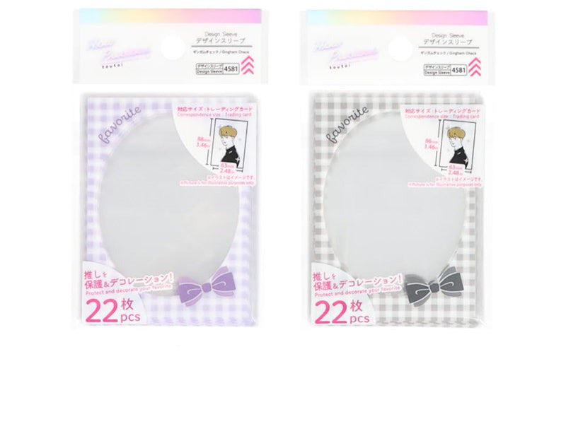デザインスリーブ（Ｂ、ギンガムチェック、ブラック・パープル、２２枚） ダイソー(DAISO)