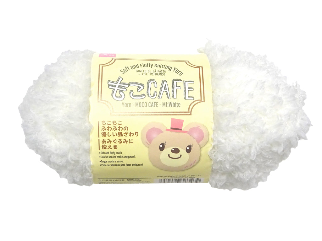 毛糸（もこＣａｆｅ、Ｍ１、ホワイトクリーム） ダイソー(DAISO)