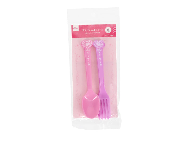 スプーンａｎｄフォーク（ハート、６本） ダイソー(DAISO)