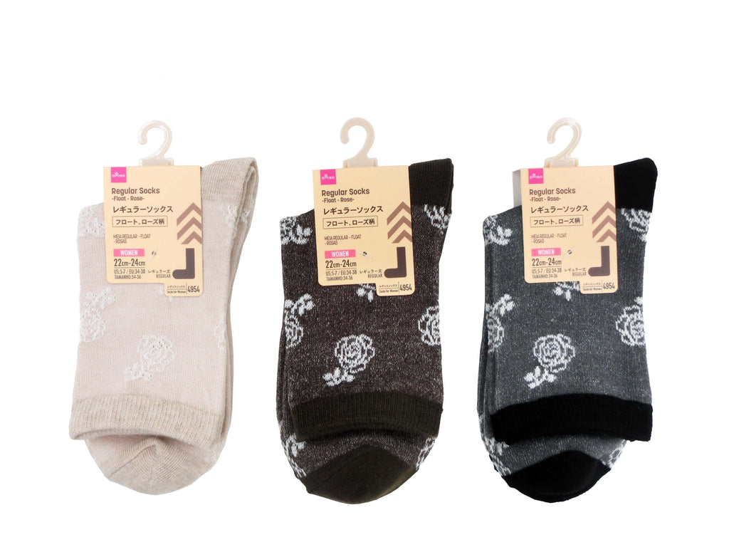 レギュラーソックス（フロート、ローズ柄） ダイソー(DAISO)