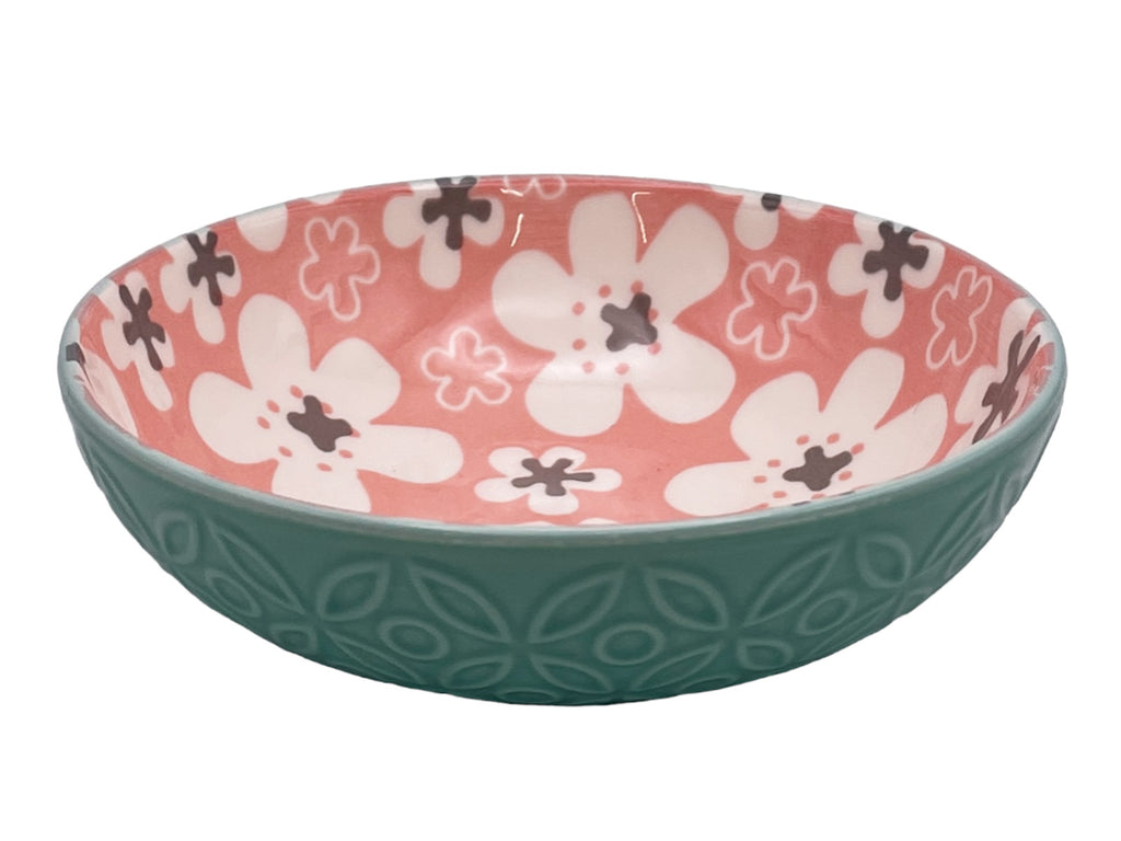 浅ボウル（カラフルパターン、フラワーブルーム、１３ｃｍ） ダイソー(DAISO)