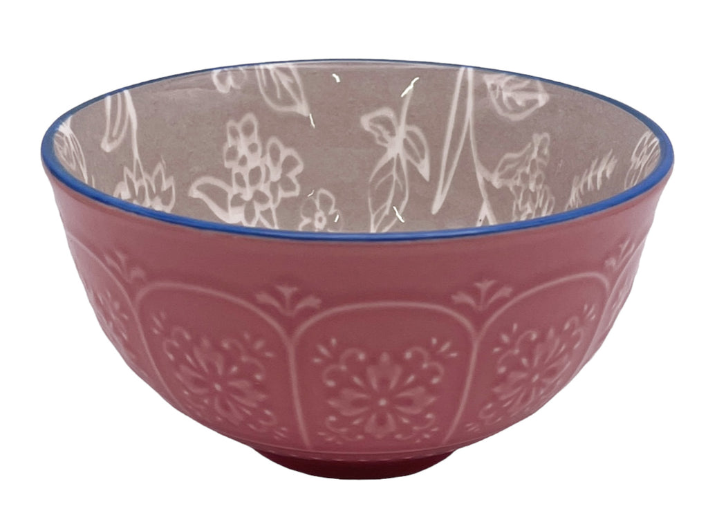 ボウル（カラフルパターン、フラワーライン、１１．５ｃｍ） ダイソー(DAISO)