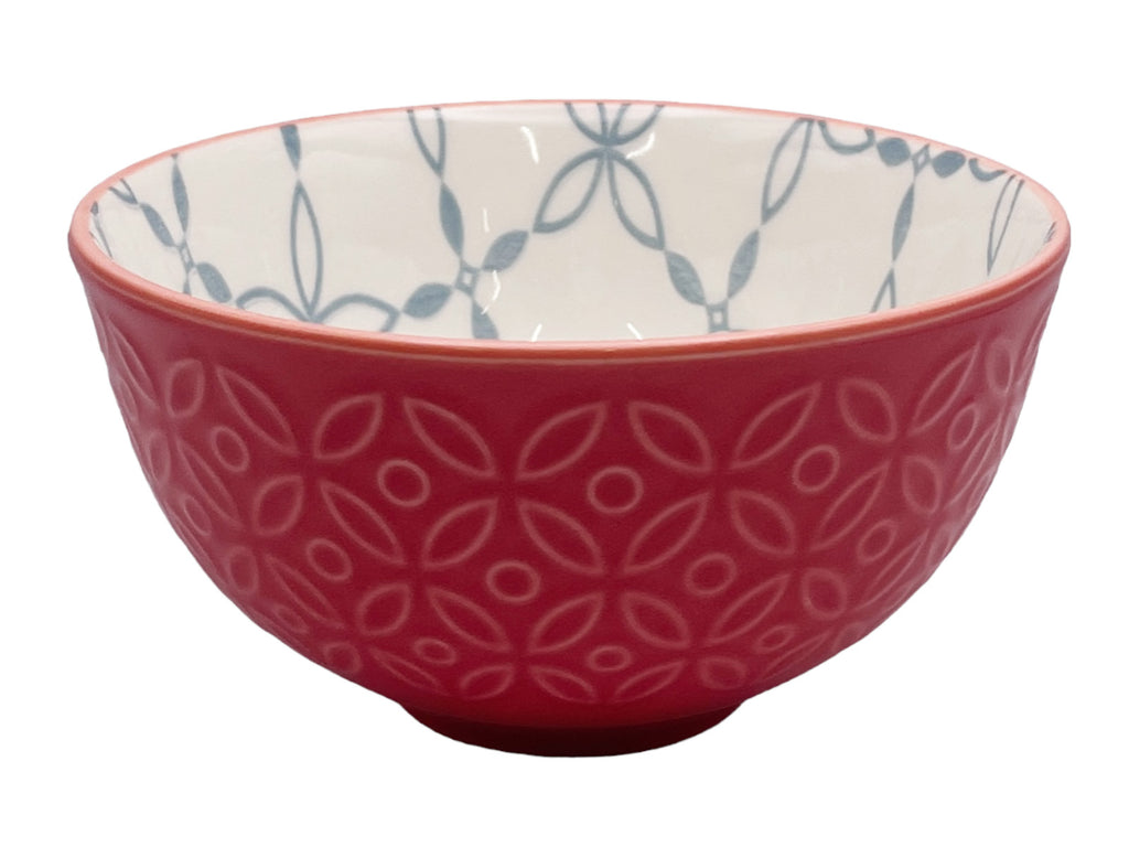ボウル（カラフルパターン、フラワークロス、１１．５ｃｍ） ダイソー(DAISO)