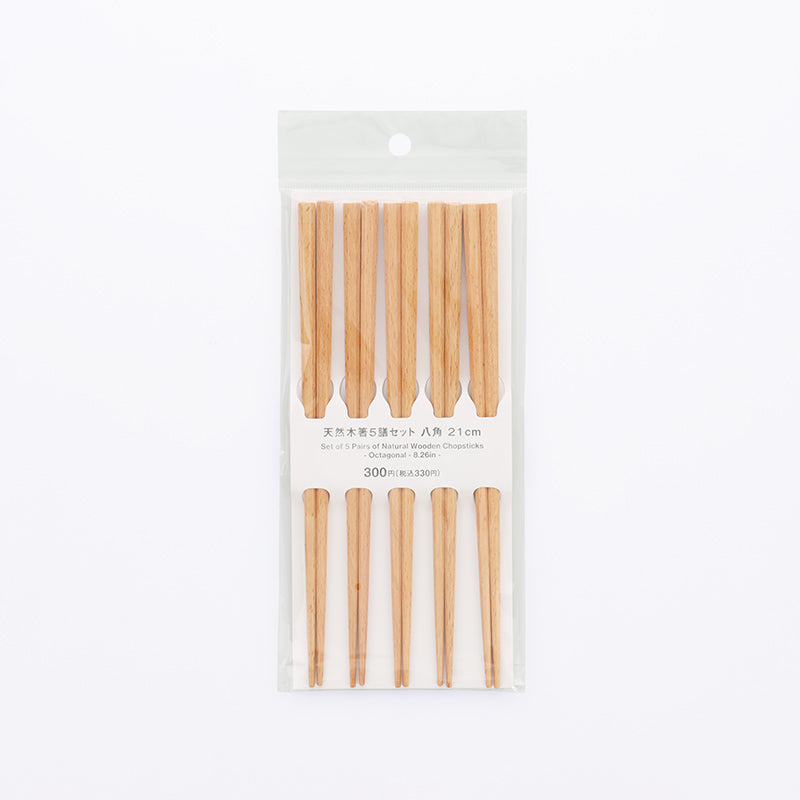 天然木箸５膳セット（八角） ダイソー(DAISO)