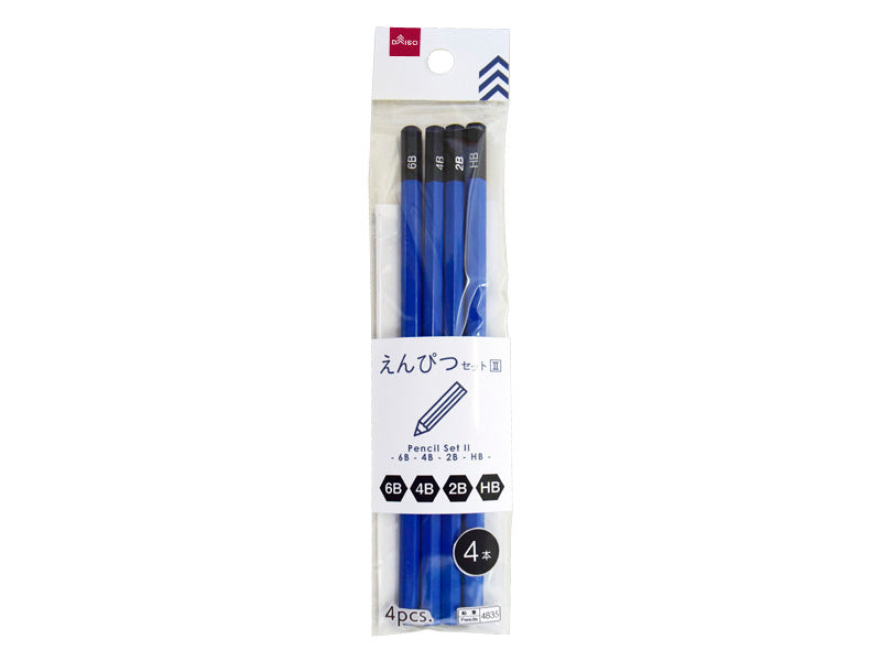 鉛筆セットⅡ（４本、６Ｂ・４Ｂ・２Ｂ・ＨＢ） ダイソー(DAISO)