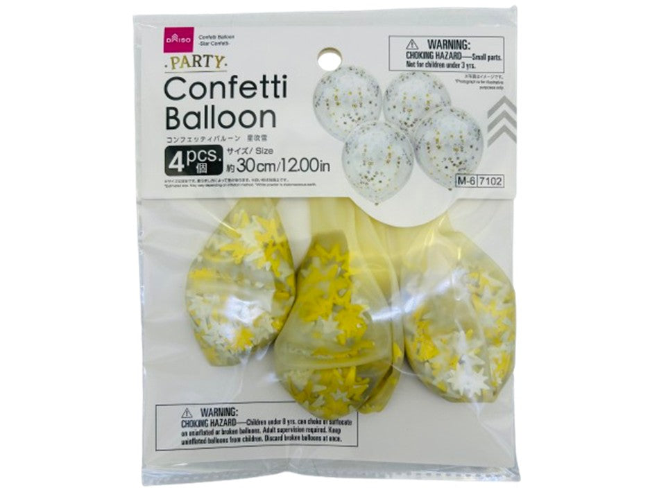 コンフェッティバルーン、４個（星吹雪） ダイソー(DAISO)
