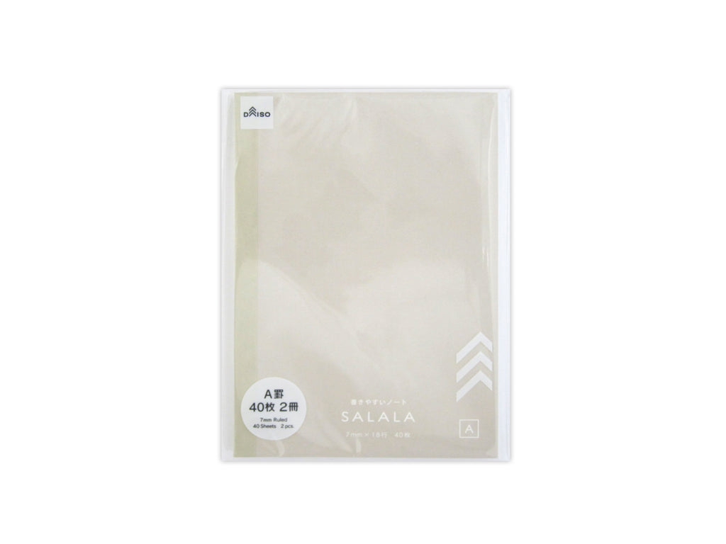 書きやすいノート（Ａ６、Ａ罫、４０枚、２冊） ダイソー(DAISO)