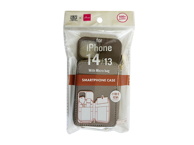 マイクロバッグ付スマホケース（ＣＧＹ） ダイソー(DAISO)