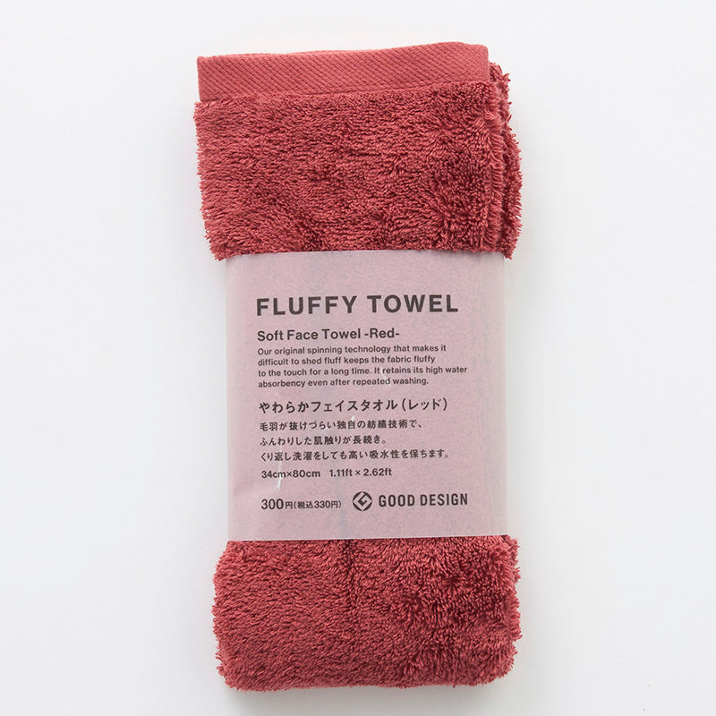 ＦＬＵＦＦＹＴＯＷＥＬやわらかフェイスタオル（ＲＤ） ダイソー(DAISO)
