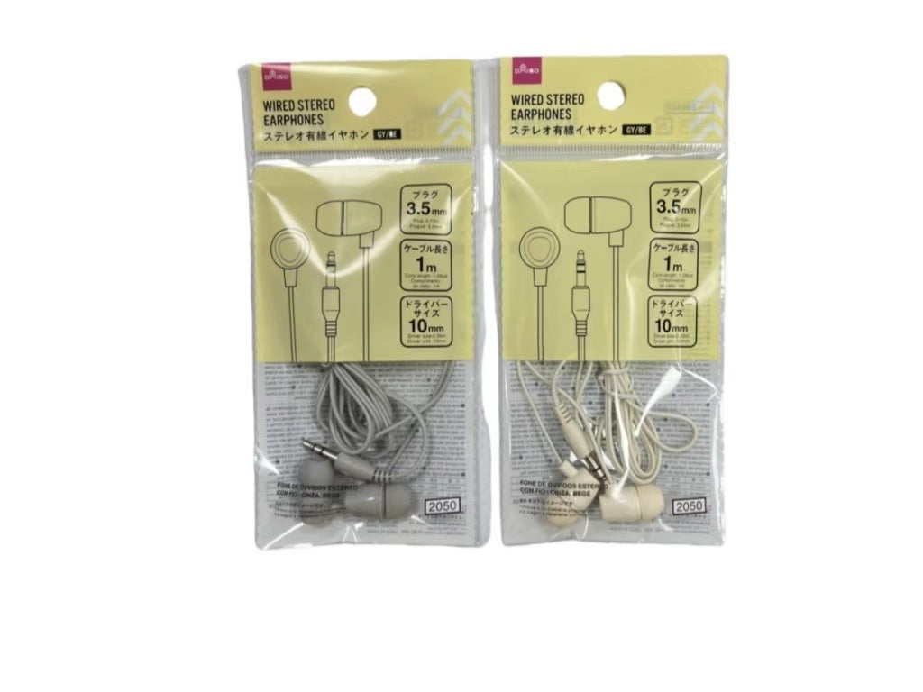 ステレオ有線イヤホン（ＧＹ、ＢＥ） ダイソー(DAISO)