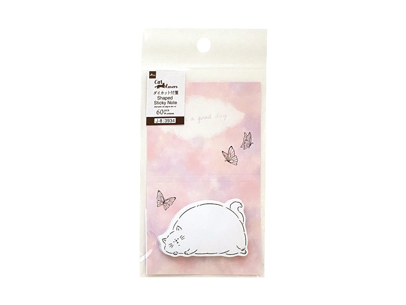 ダイカット付箋（猫の日文具、ＰＩＮＫ） ダイソー(DAISO)