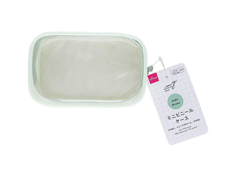 ミニビニールケース（ＰＭＣ、ジェードグリーン、マチ付） ダイソー(DAISO)