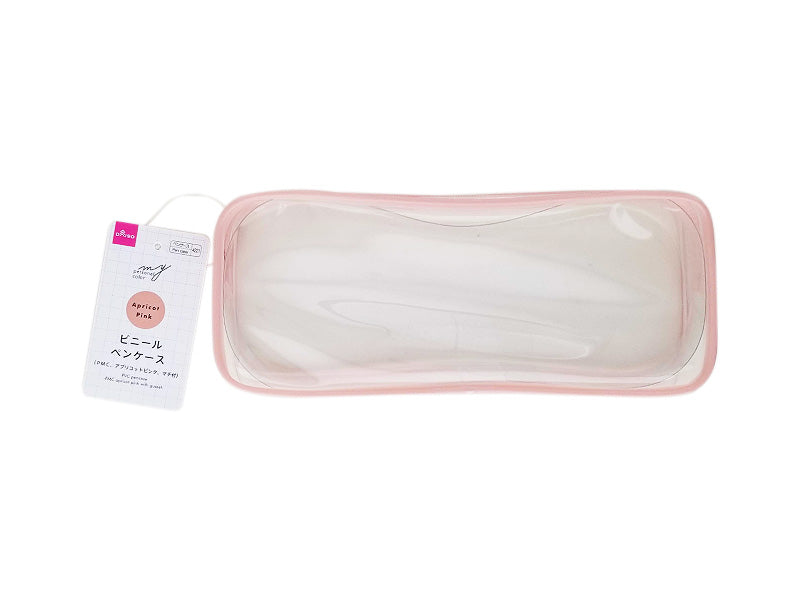 ビニールペンケース（ＰＭＣ、アプリコットピンク、マチ付） ダイソー(DAISO)