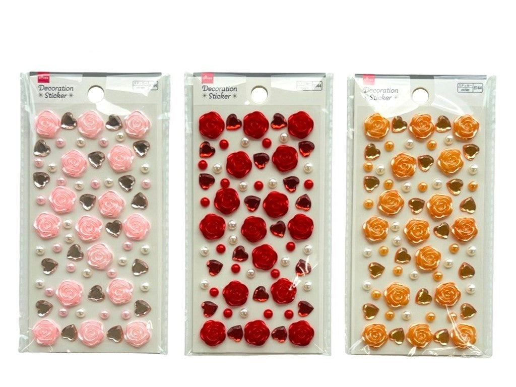 デコレーションシール（バラ、ピンク、レッド、オレンジ） ダイソー(DAISO)