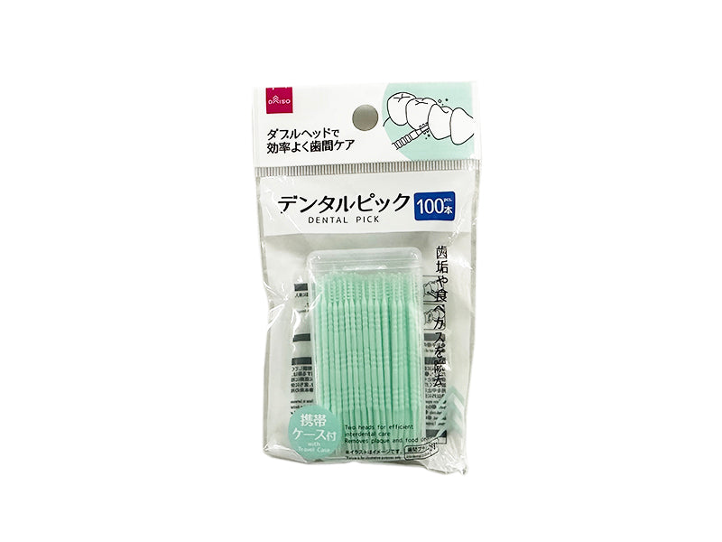 デンタルピック（１００本、携帯ケース付） ダイソー(DAISO)