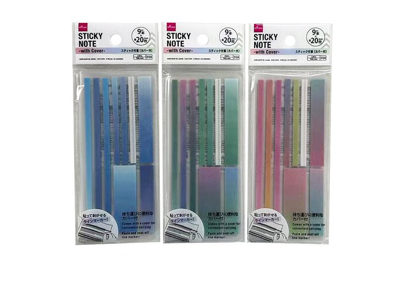 スティック付箋（カバー付、９本ｘ各２０枚） ダイソー(DAISO)