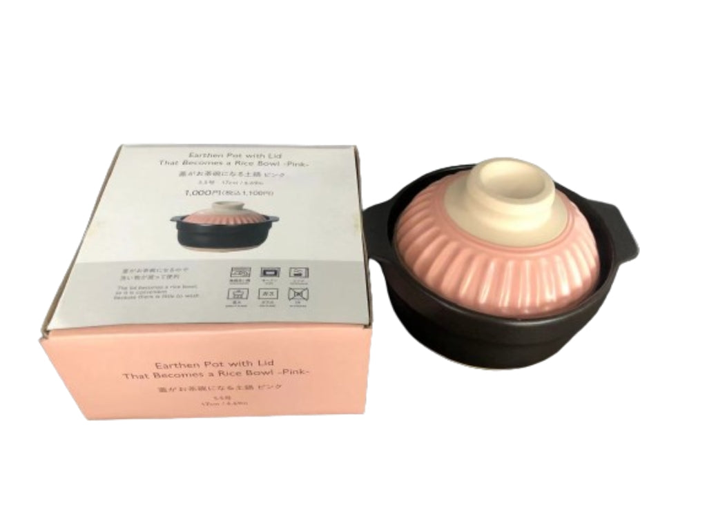 蓋がお茶碗になる土鍋（ＰＫ） ダイソー(DAISO)