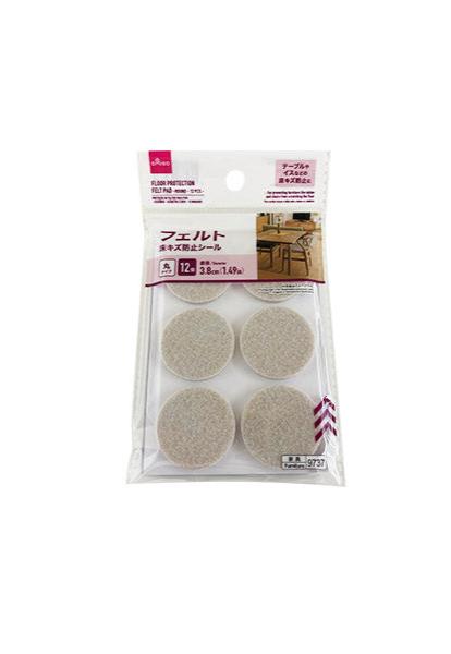 フェルト床キズ防止シール（丸、１２個） ダイソー(DAISO)