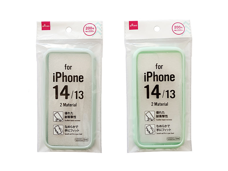 ２素材スマホカバー（ＢＬ／ＧＲ、１４用） ダイソー(DAISO)