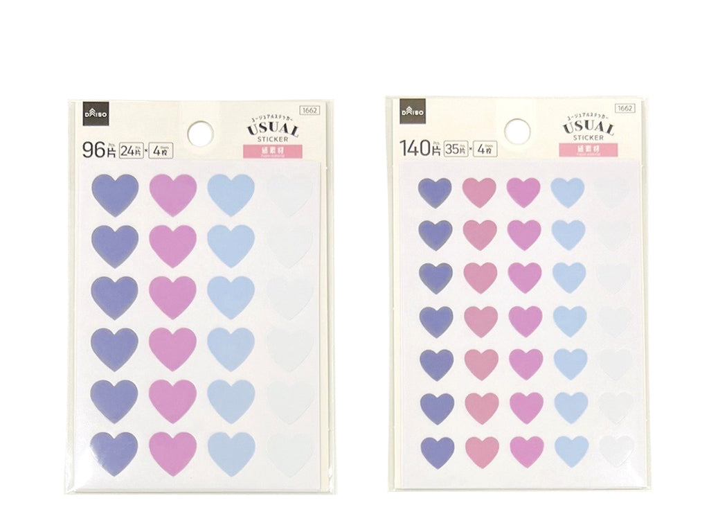 ユージュアルステッカー（ハート、寒色） ダイソー(DAISO)
