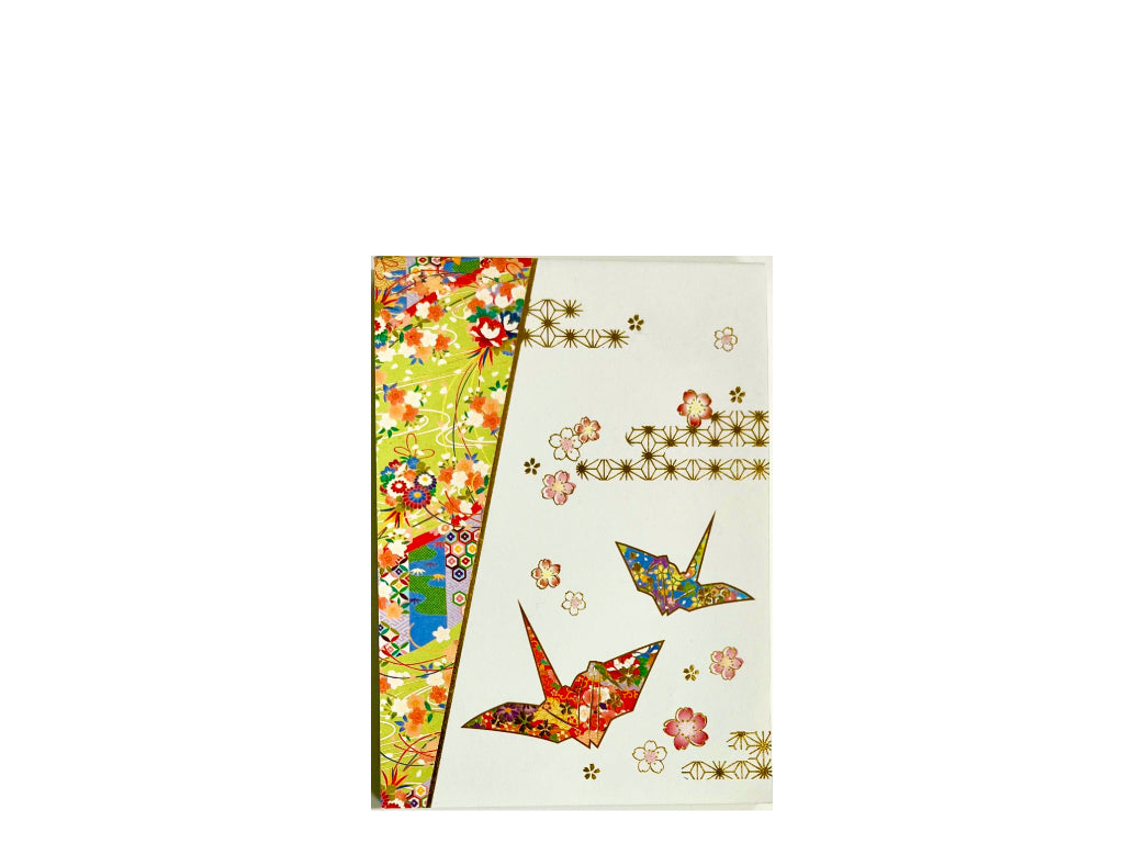 和風ミニ便箋（折り鶴と桜、６０枚） ダイソー(DAISO)
