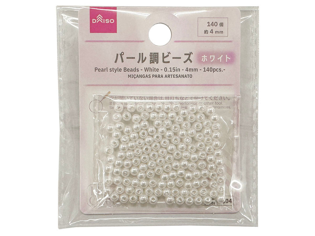 パール調ビーズ（ホワイト、１４０個） ダイソー(DAISO)