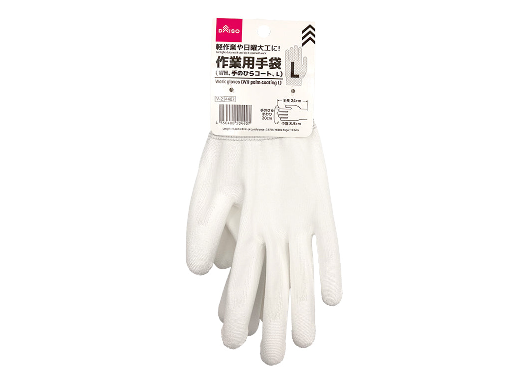 作業用手袋（ＷＨ、手のひらコート、Ｌ） ダイソー(DAISO)
