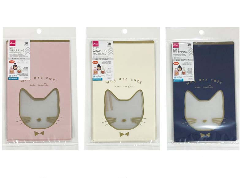 底マチクリアバッグ（ネコ、１０枚） ダイソー(DAISO)