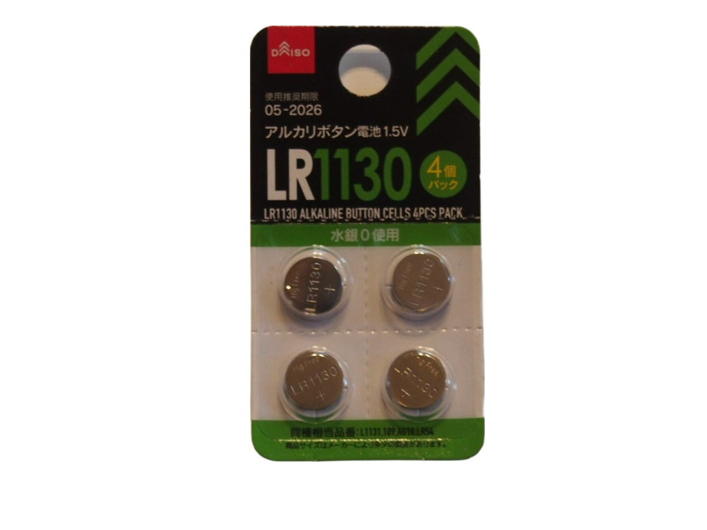 アルカリボタン電池（ＬＲ１１３０、４個） ダイソー(DAISO)