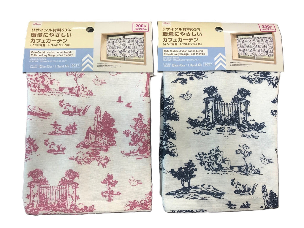 カフェカーテン（インド綿混 トワルドジュイ柄） ダイソー(DAISO)