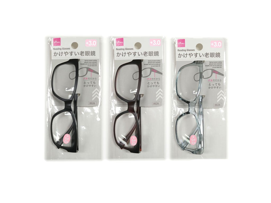 バネ付老眼鏡（ボストン、３度数） ダイソー(DAISO)