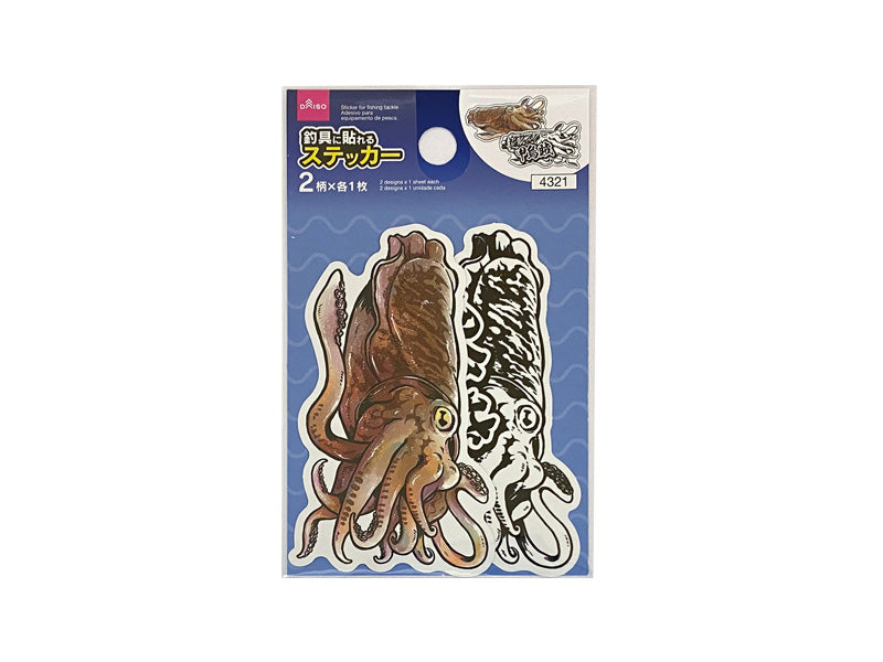 さかなイラストステッカー（コウイカ） ダイソー(DAISO)