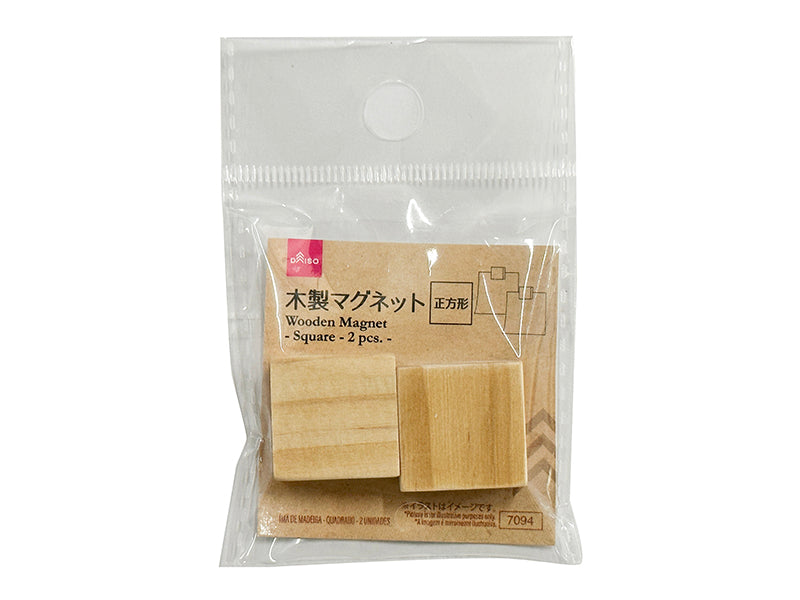 木製マグネット（正方形、２個） ダイソー(DAISO)