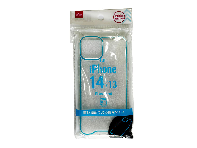 蓄光スマホケース（１４＆１３、ブルー） ダイソー(DAISO)